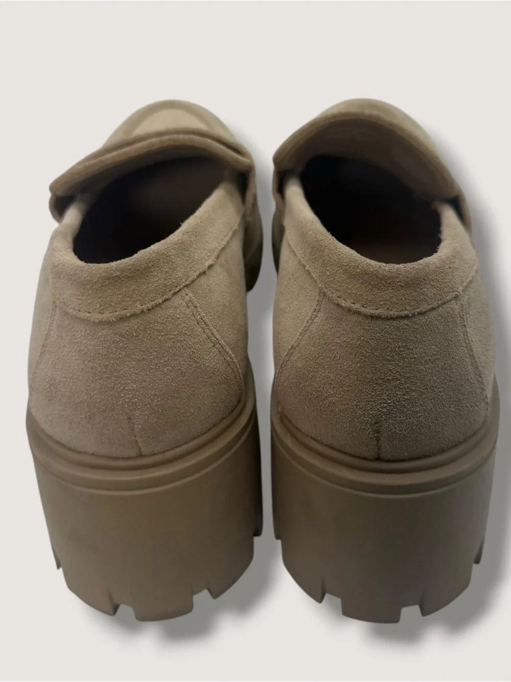 Steve Madden Tan Suede Lug-Sole Penny Loafers - Picture 4 of 8